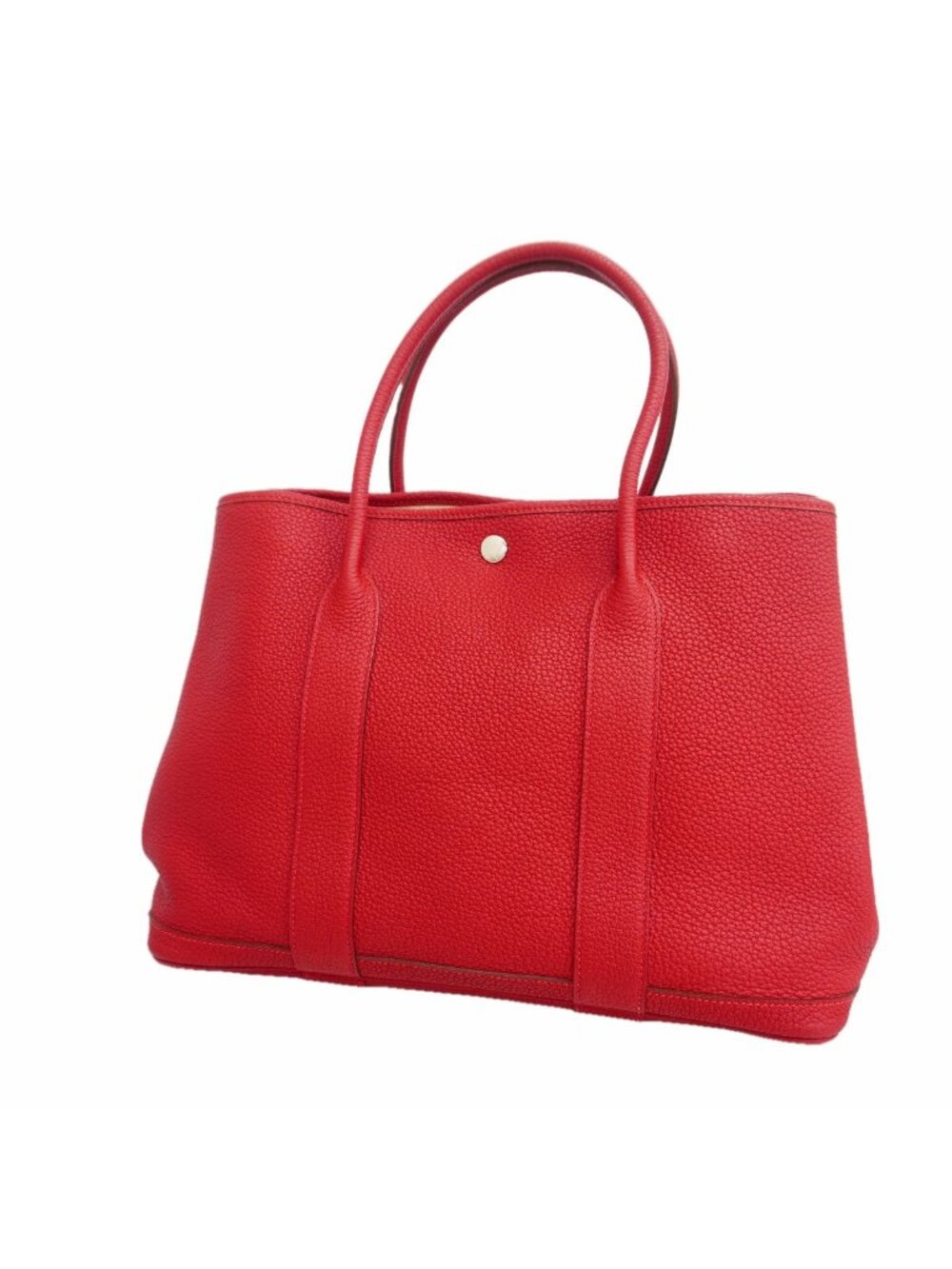 Hermes Tote Bag Garden Party PM Negonda Vermilion Silver